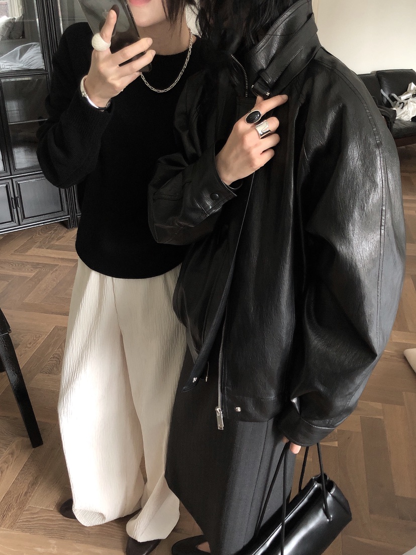 LE BUTTER韓國代購女裝新款推薦人氣真品休閑時尚熱賣皮衣LE BUTTER皮衣