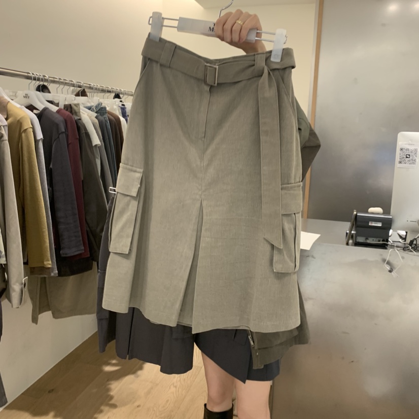 MEET ME韓國代購女士新款熱賣人氣時尚半身裙中短裙系帶MEET ME半身裙/中短裙圖色1
