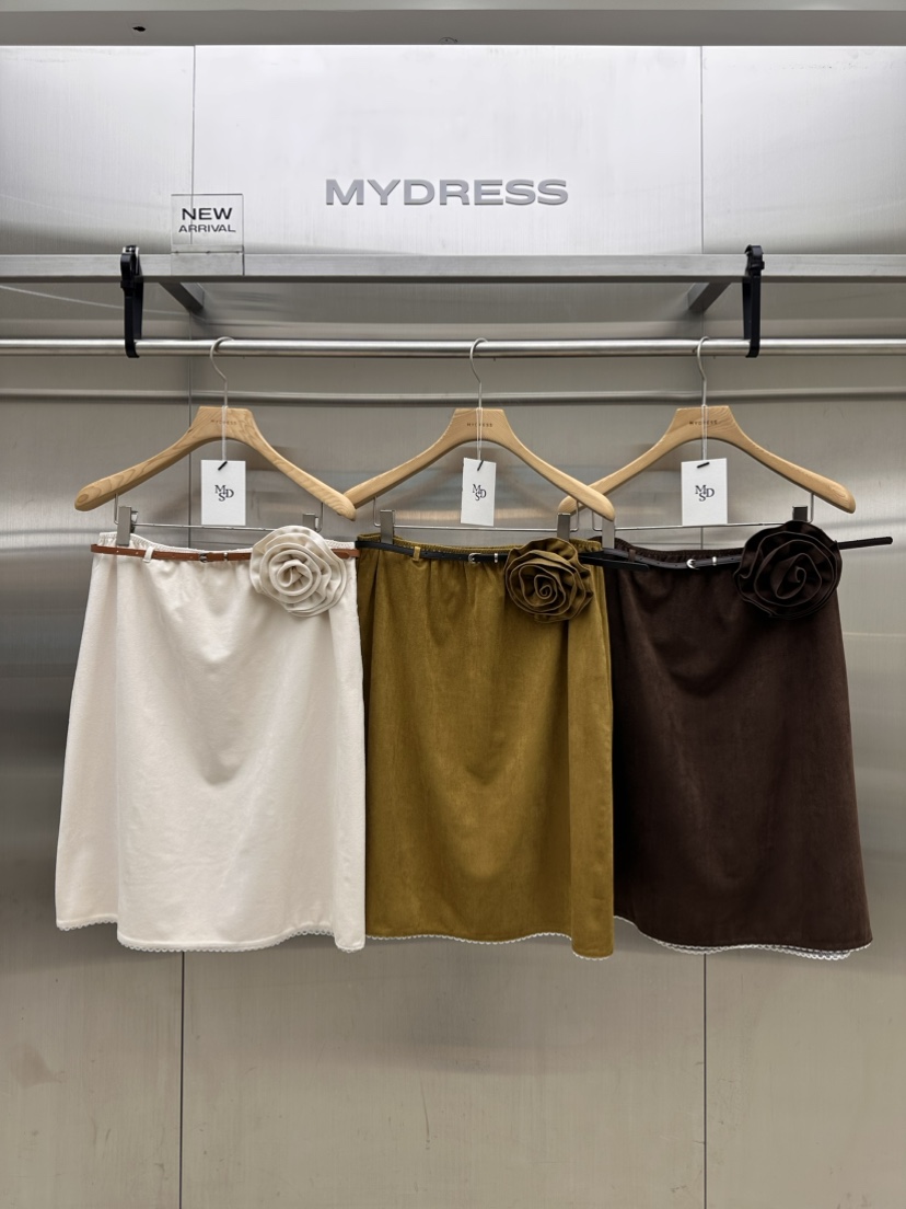 MYDRESS東大門實拍女裝新款真品人氣推薦半身裙中短裙含腰帶MYDRESS半身裙/中短裙