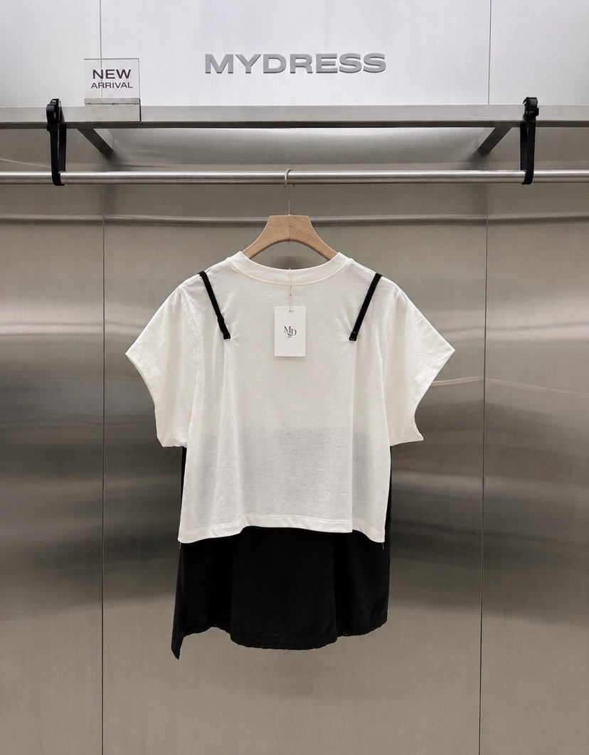 MYDRESS韓國代購女士新品推薦熱賣時尚真品人氣T恤假兩件MYDRESST恤