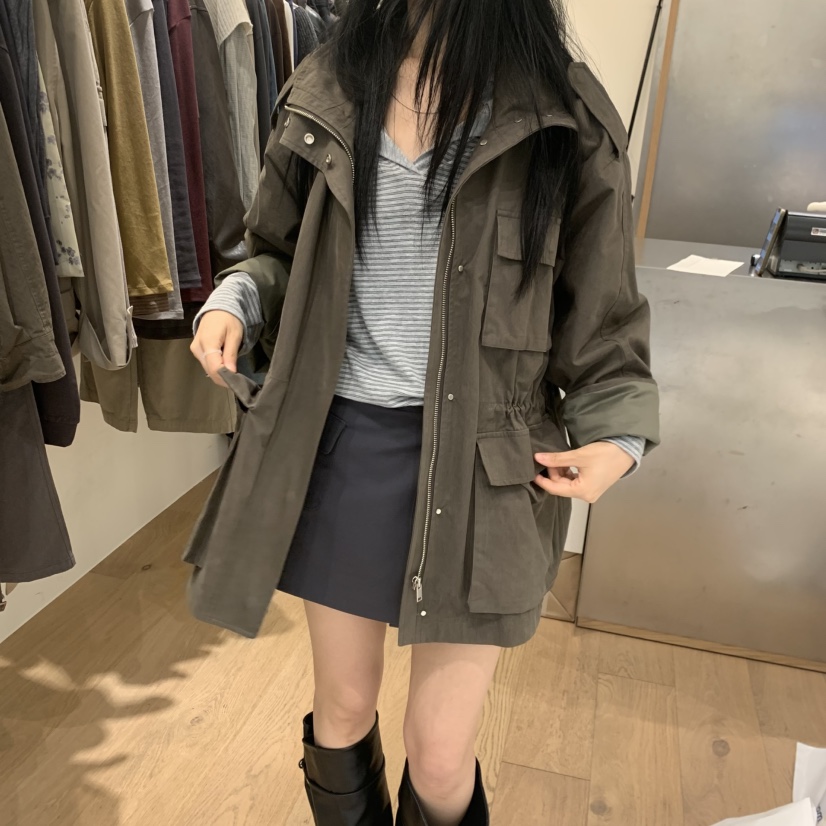 MEET ME東大門直郵女裝新款休閑真品熱賣人氣推薦時尚夾克MEET ME夾克圖色1卡其綠