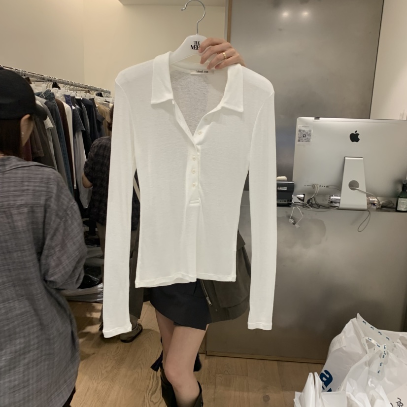 MEET ME韓國直郵女裝新品休閑真品推薦人氣熱賣時尚長袖T恤MEET ME長袖T恤圖色3