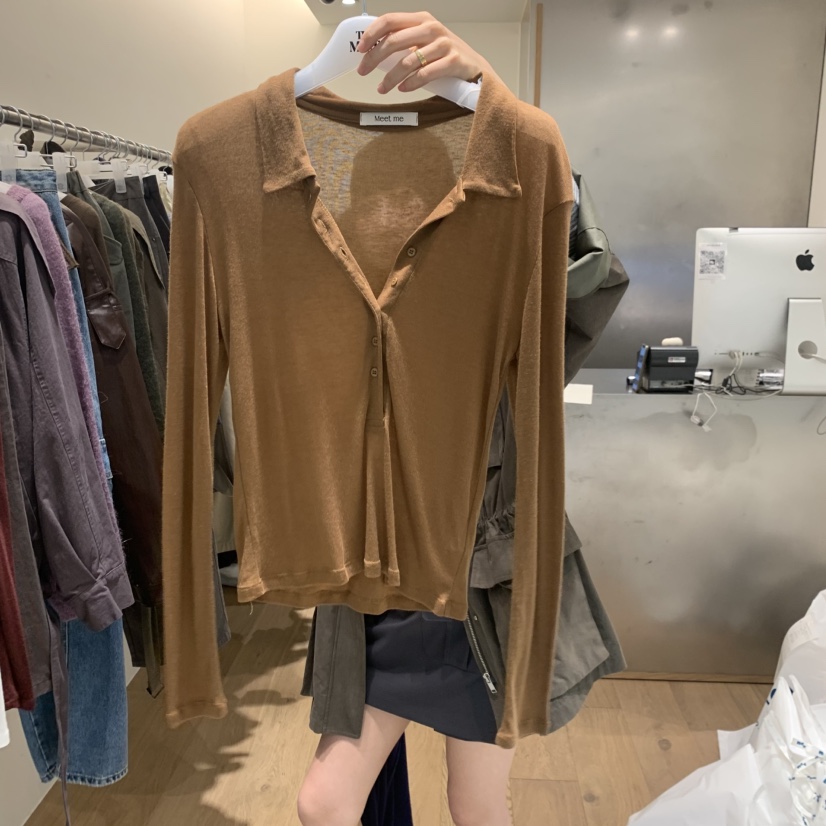 MEET ME韓國直郵女裝新品休閑真品推薦人氣熱賣時尚長袖T恤MEET ME長袖T恤圖色4