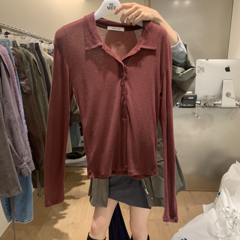 MEET ME韓國直郵女裝新品休閑真品推薦人氣熱賣時尚長袖T恤MEET ME長袖T恤圖色5