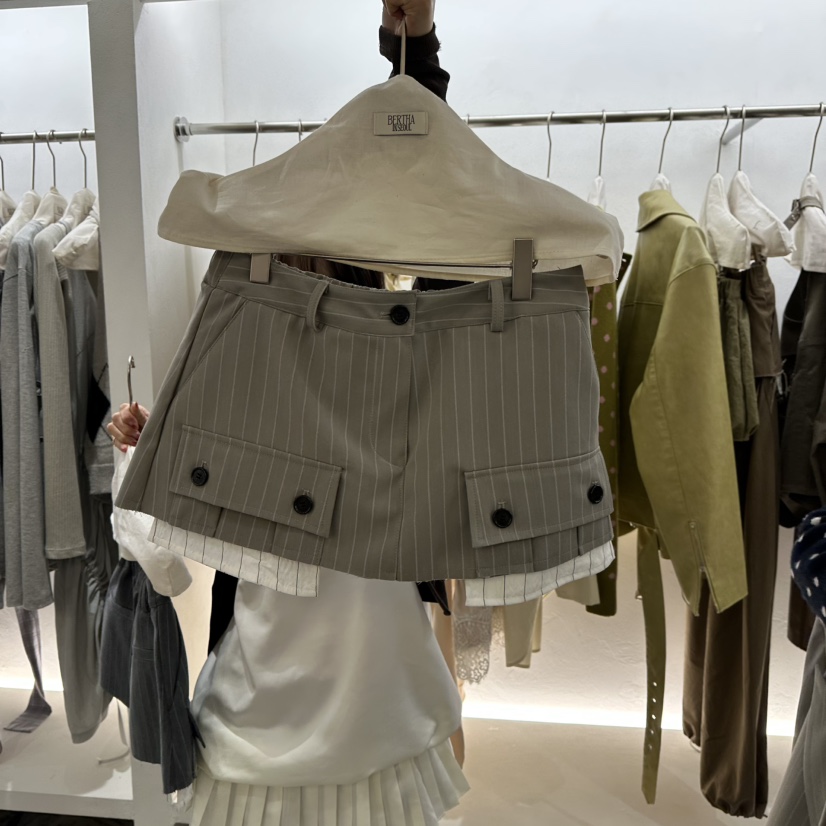 BERTHA東大門代購女士新款休閑時尚熱賣真品推薦裙褲條紋BERTHA裙褲圖色1
