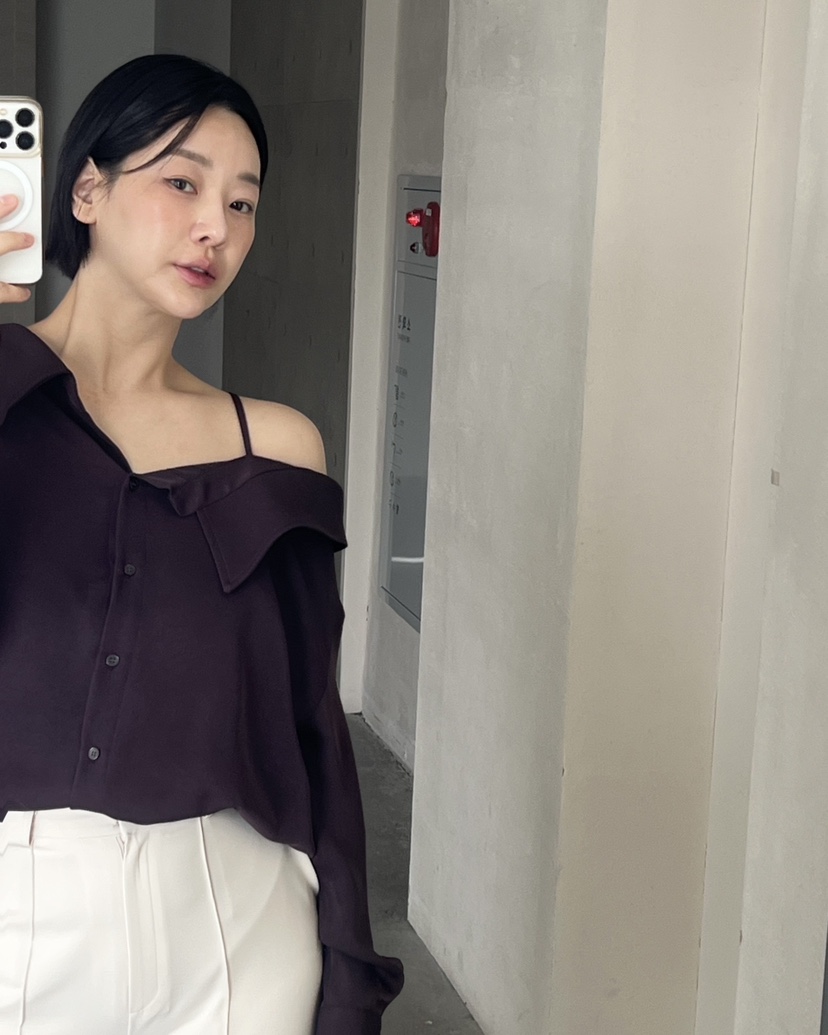 VERNI東大門實拍女裝新品時尚休閑推薦熱賣襯衫蕾絲衫不對稱VERNI襯衫/蕾絲衫