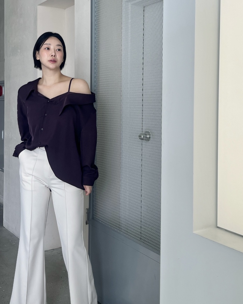 VERNI東大門實拍女裝新品時尚休閑推薦熱賣襯衫蕾絲衫不對稱VERNI襯衫/蕾絲衫