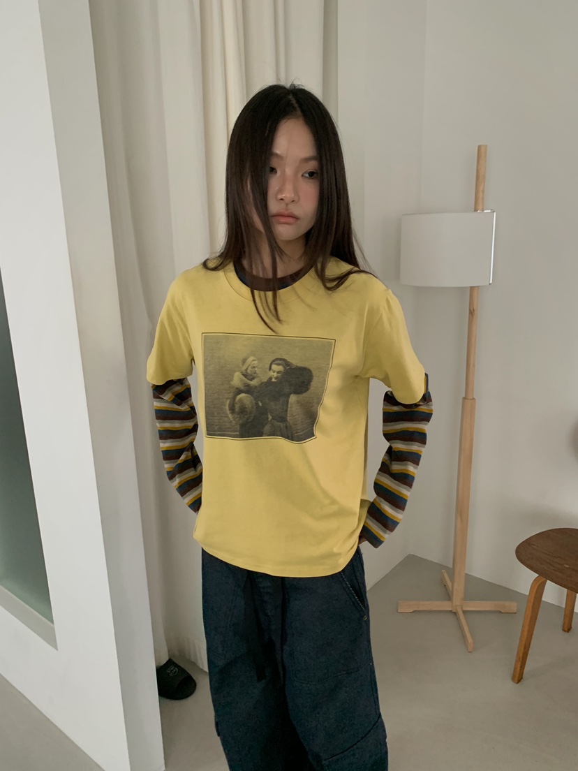 CAMEL-P韓國代購女士新品休閑長袖T恤Came_l 家長袖T恤
