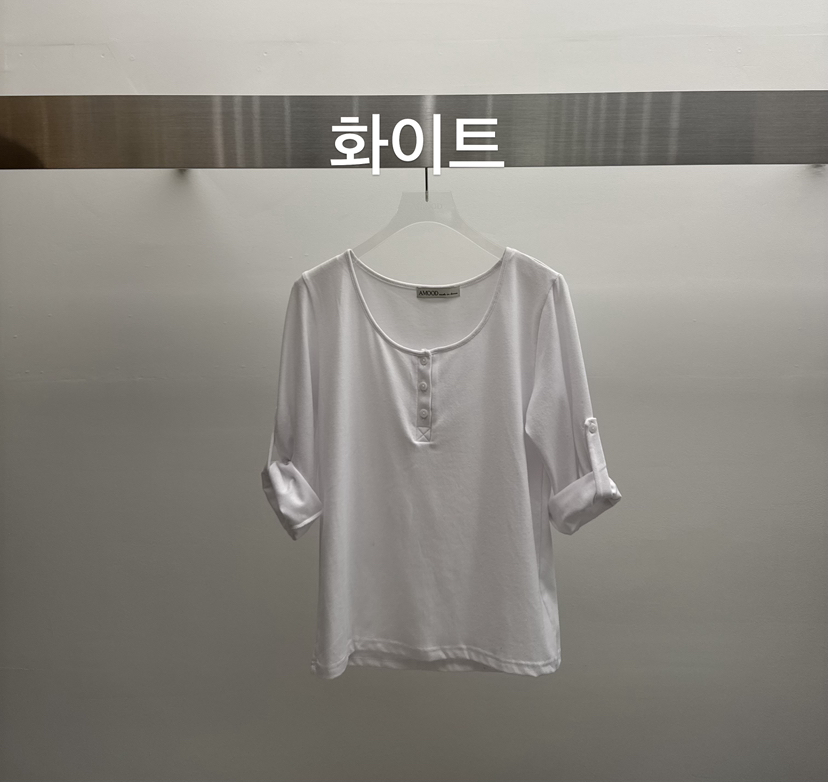 AMOOD東大門直郵女裝新款熱賣真品推薦人氣休閑時尚T恤紐扣AMOODT恤圖色1