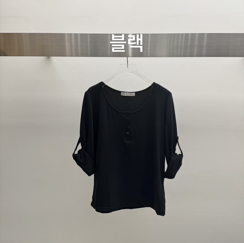 AMOOD東大門直郵女裝新款熱賣真品推薦人氣休閑時尚T恤紐扣AMOODT恤圖色3