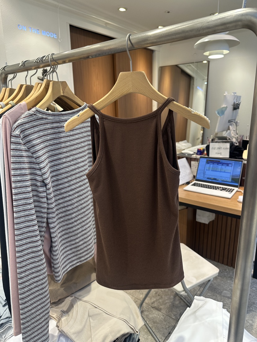 ON THE MODE東大門代購女士新品推薦時尚吊帶背心無袖羅紋ON THE MODE吊帶/背心