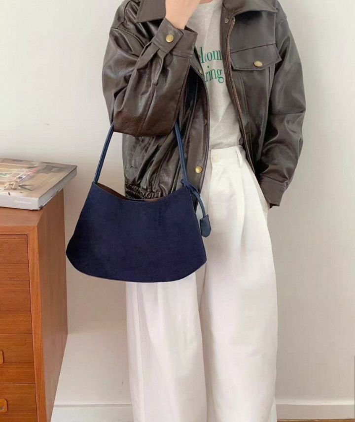 TROUVAILLE韓國代購女裝新款休閑真品推薦手拿包腋下包麂皮TROUVAILLE手拿包/腋下包圖色4