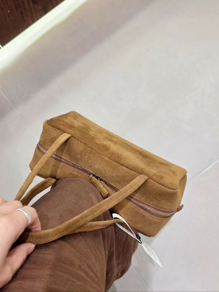 TROUVAILLE東大門實拍女士新款休閑單肩斜跨包絨面革牛皮TROUVAILLE單肩/斜跨包
