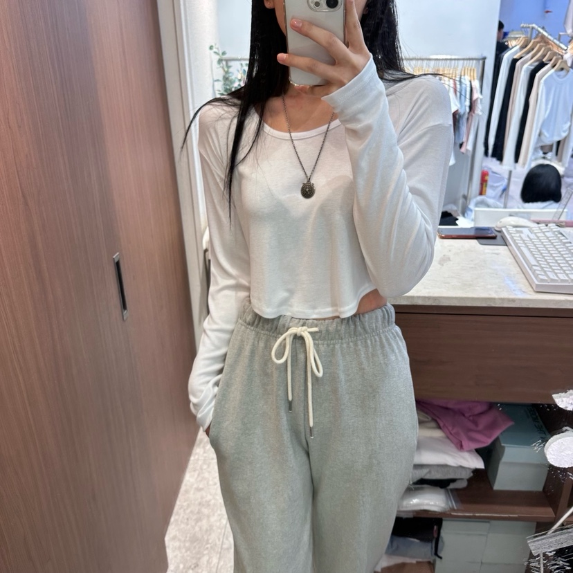ON THE MODE東大門實拍女士新款時尚休閑人氣長袖T恤氨綸ON THE MODE長袖T恤