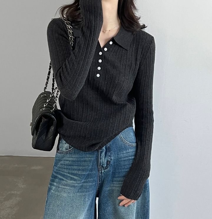 STAY HERE韓國直郵女士新品人氣推薦時尚真品針織衫紐扣STAY HERE-2件起針織衫