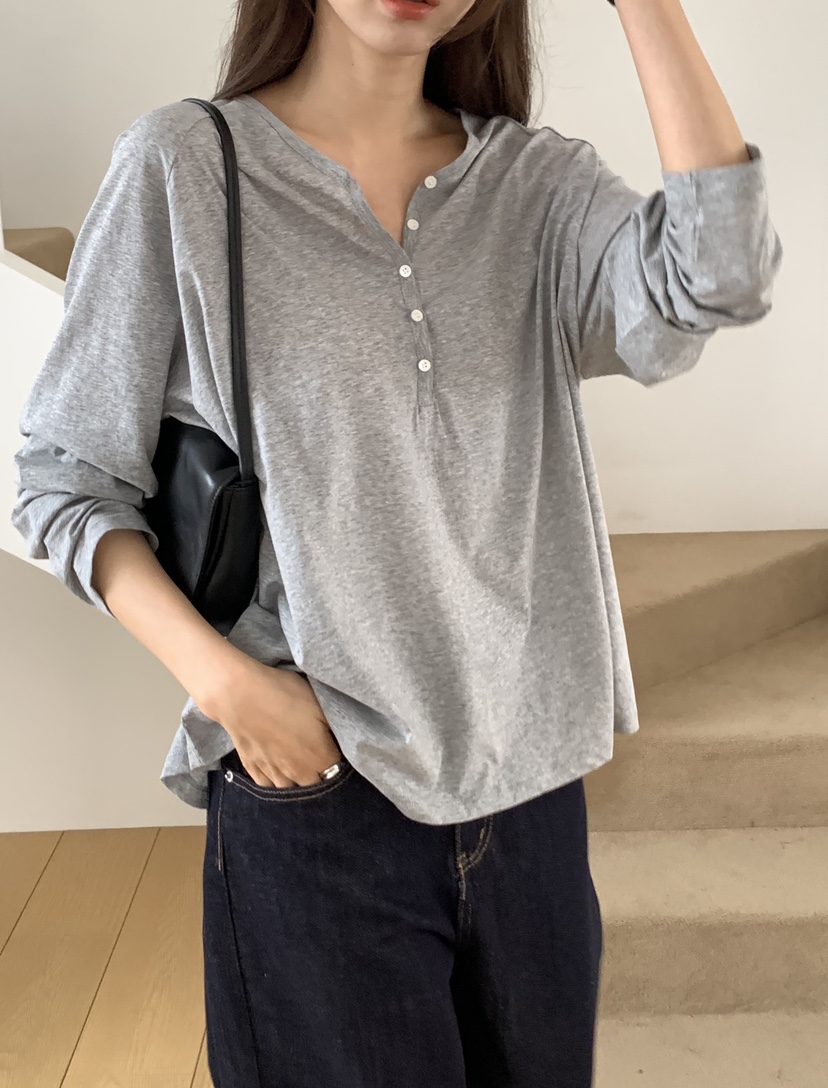 NOTICE東大門直郵女裝新款推薦人氣真品休閑時尚長袖T恤寬松NOTICE長袖T恤