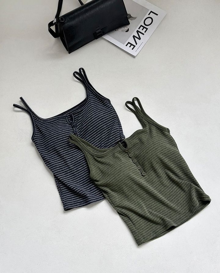 STAY HERE東大門直郵女裝新品真品休閑吊帶背心無袖條紋STAY HERE-2件起吊帶/背心