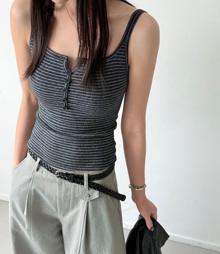 STAY HERE東大門直郵女裝新品真品休閑吊帶背心無袖條紋STAY HERE-2件起吊帶/背心