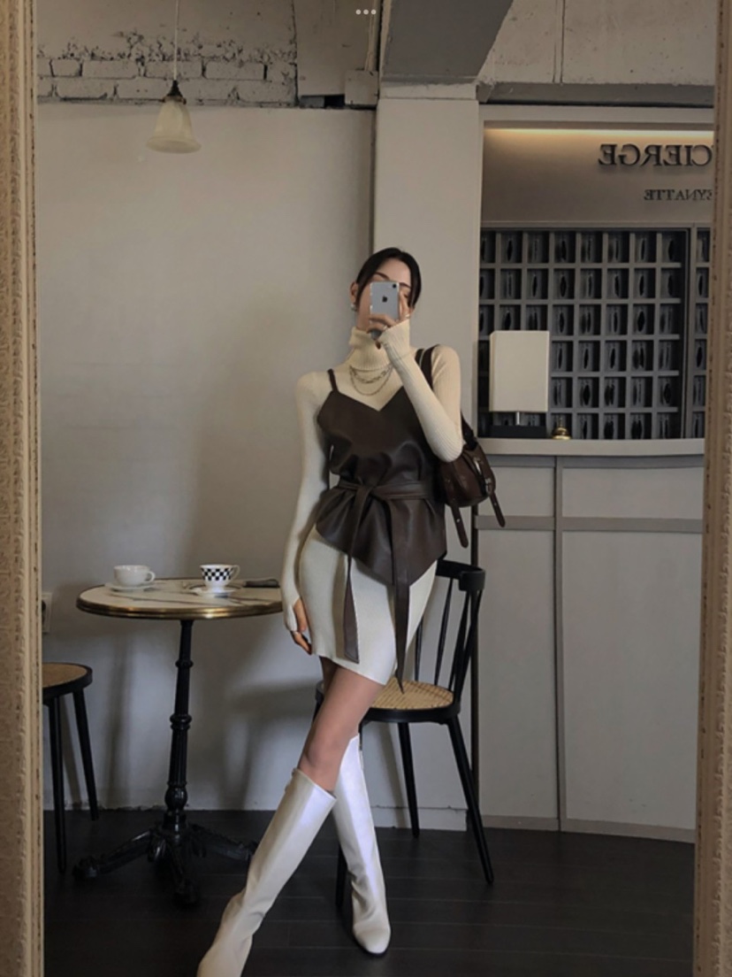 ENCHO東大門實拍女士新品真品休閑熱賣時尚吊帶背心含腰帶ENCHO吊帶/背心