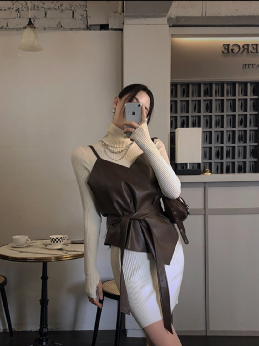 ENCHO東大門實拍女士新品真品休閑熱賣時尚吊帶背心含腰帶ENCHO吊帶/背心