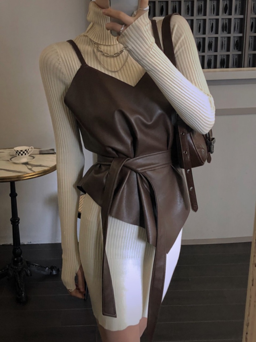 ENCHO東大門實拍女士新品真品休閑熱賣時尚吊帶背心含腰帶ENCHO吊帶/背心
