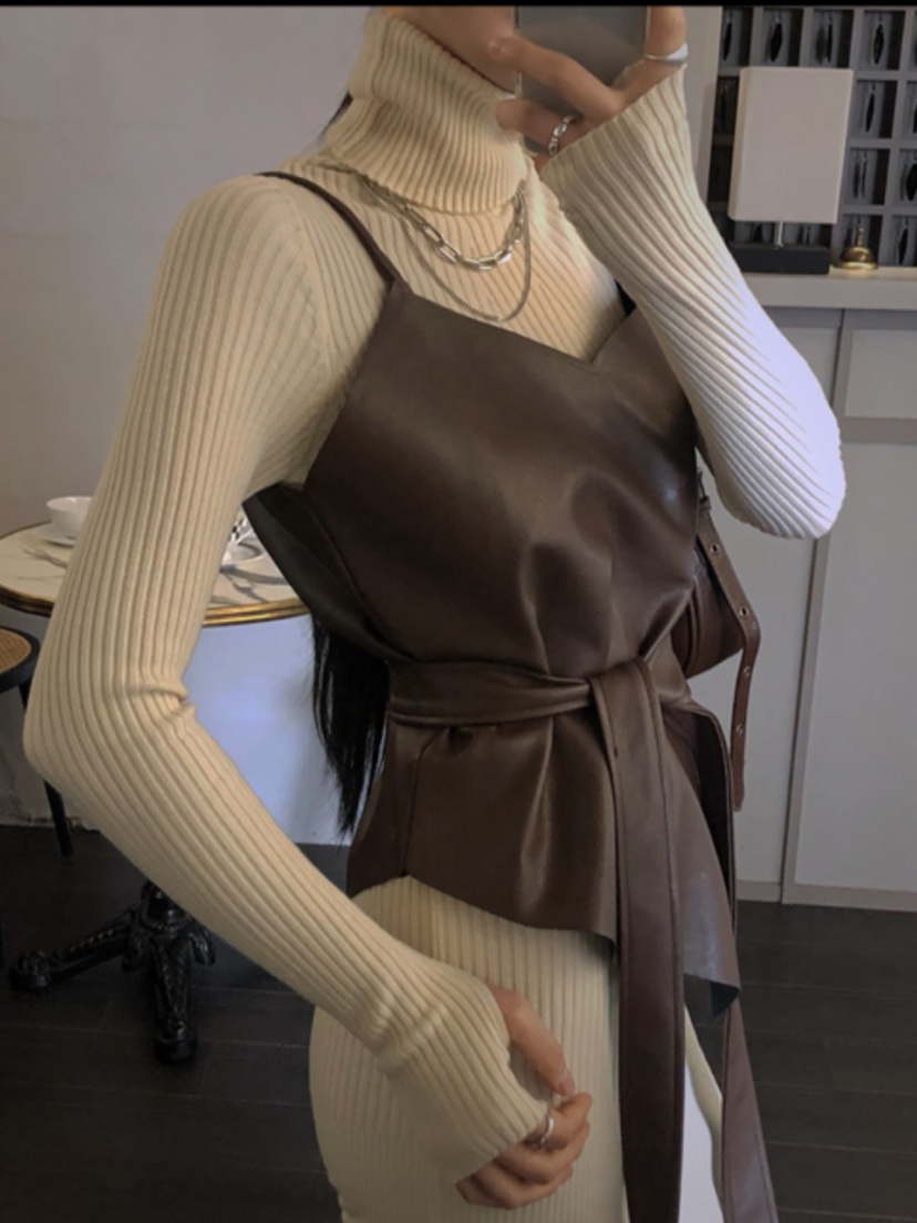 ENCHO東大門實拍女士新品真品休閑熱賣時尚吊帶背心含腰帶ENCHO吊帶/背心