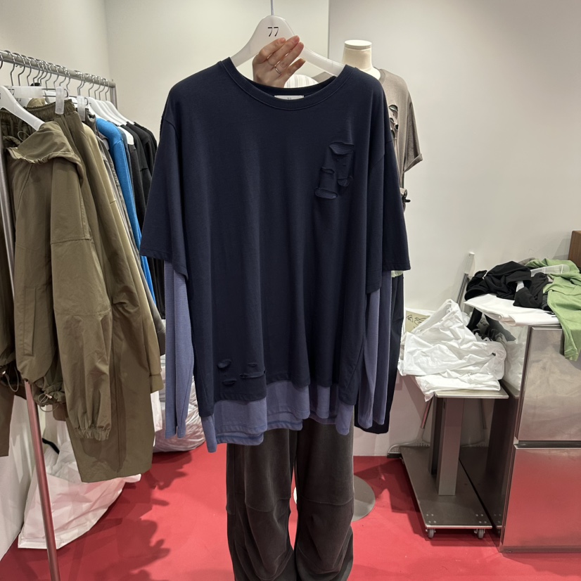 77東大門直郵女裝新品休閑人氣熱賣時尚真品推薦長袖T恤復古77長袖T恤圖色3