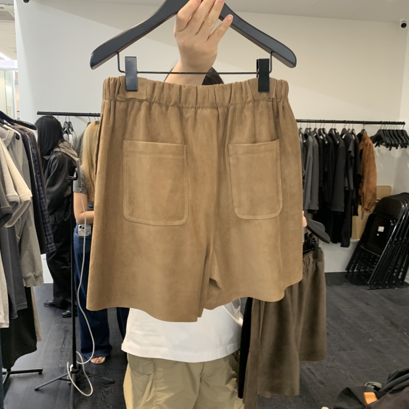 OBJECT東大門實拍女士新款休閑人氣熱賣時尚短褲絨面革豬皮OBJECT短褲