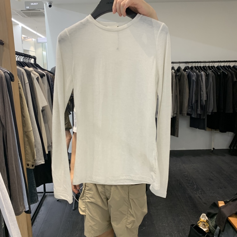 OBJECT東大門代購女士新品熱賣人氣休閑推薦真品時尚長袖T恤OBJECT長袖T恤圖色2白