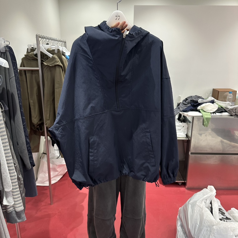 77東大門代購女士新品人氣推薦休閑真品熱賣時尚夾克連帽衫77夾克圖色2深藍色