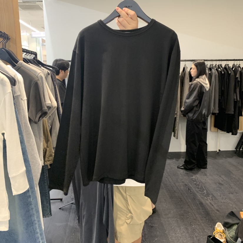 OBJECT韓國直郵女裝新款真品熱賣時尚人氣推薦休閑長袖T恤OBJECT長袖T恤圖色4黑