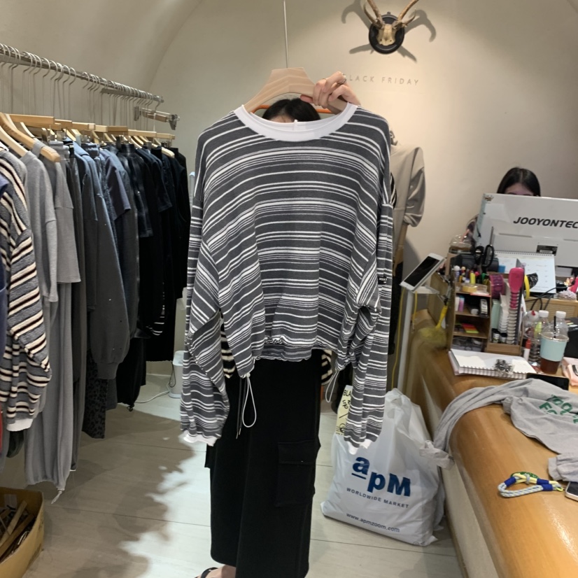 BLACKFRIDAY東大門直郵女裝新款人氣時尚熱賣推薦長袖T恤BLACK FRIDAY長袖T恤圖色2灰