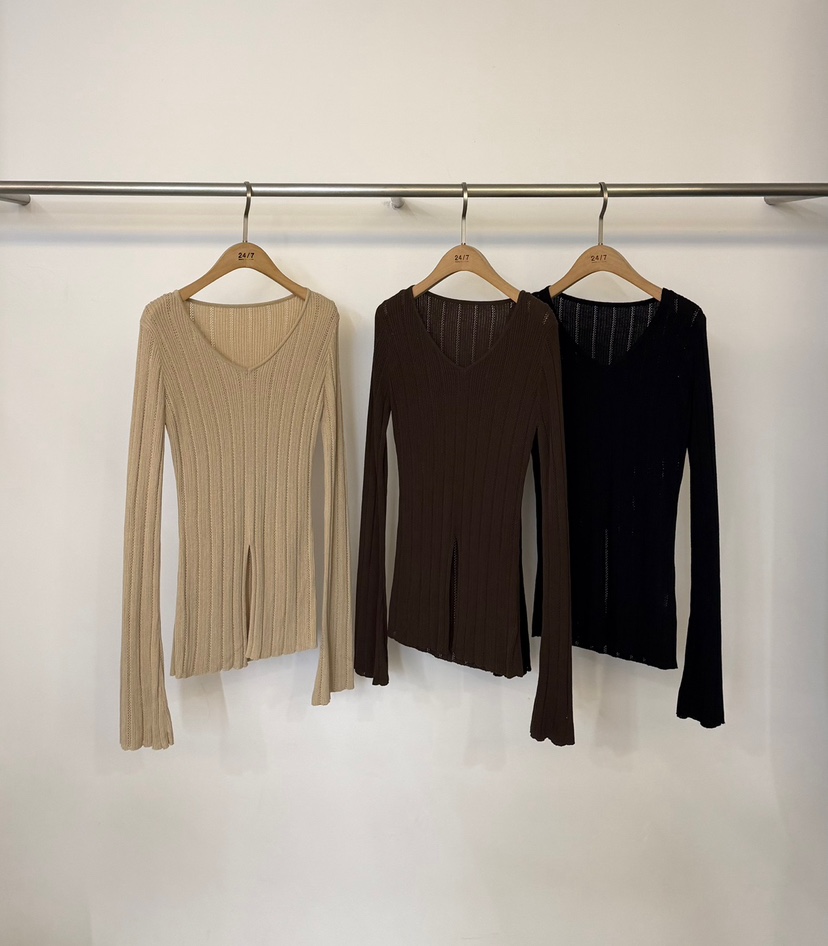 TWENTY FOUR SEVEN24-7東大門代購女裝新品休閑針織衫羅紋TEWNTY FOUR SEVEN24-7針織衫