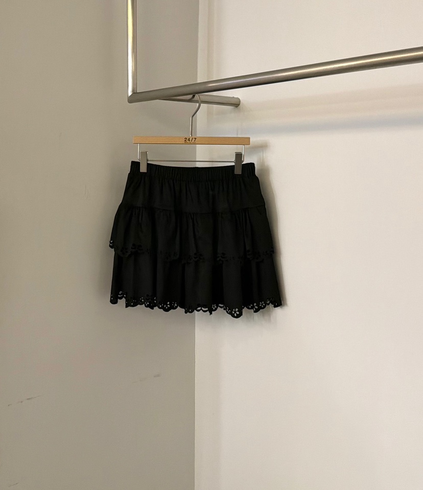 TWENTY FOUR SEVEN24-7韓國代購女士新品時尚短裙絨面革緞帶TEWNTY FOUR SEVEN24-7短裙圖色3黑色