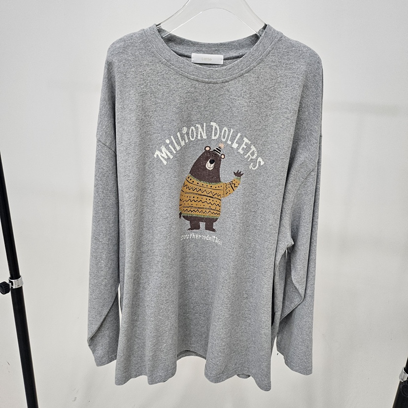 LATTE-P東大門直郵女裝新款時尚真品推薦熱賣人氣長袖T恤LATTE-P長袖T恤圖色1