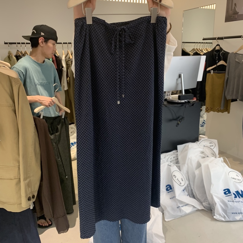 PLATE韓國直郵女士新品真品推薦休閑熱賣時尚人氣長裙ANOTHER PLATE MOOD WEAR長裙圖色1深藍色