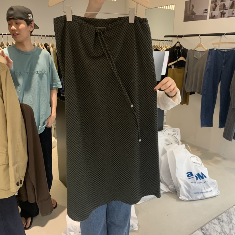 PLATE韓國直郵女士新品真品推薦休閑熱賣時尚人氣長裙ANOTHER PLATE MOOD WEAR長裙圖色2深卡其