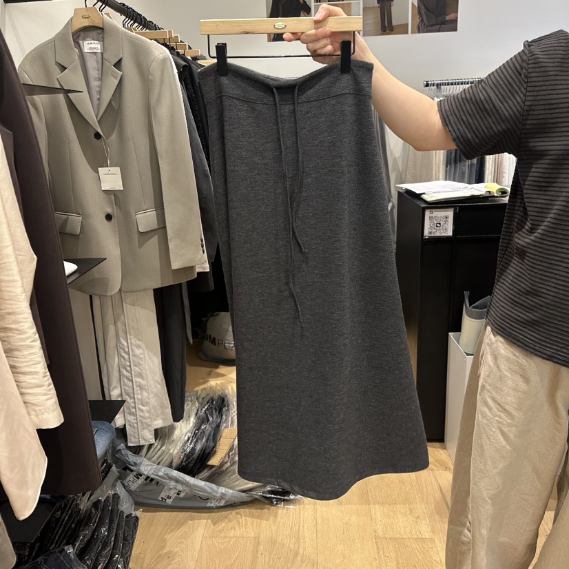 aube nunt韓國直郵女士新款休閑推薦熱賣時尚人氣真品長裙aube nunt長裙圖色3墨色