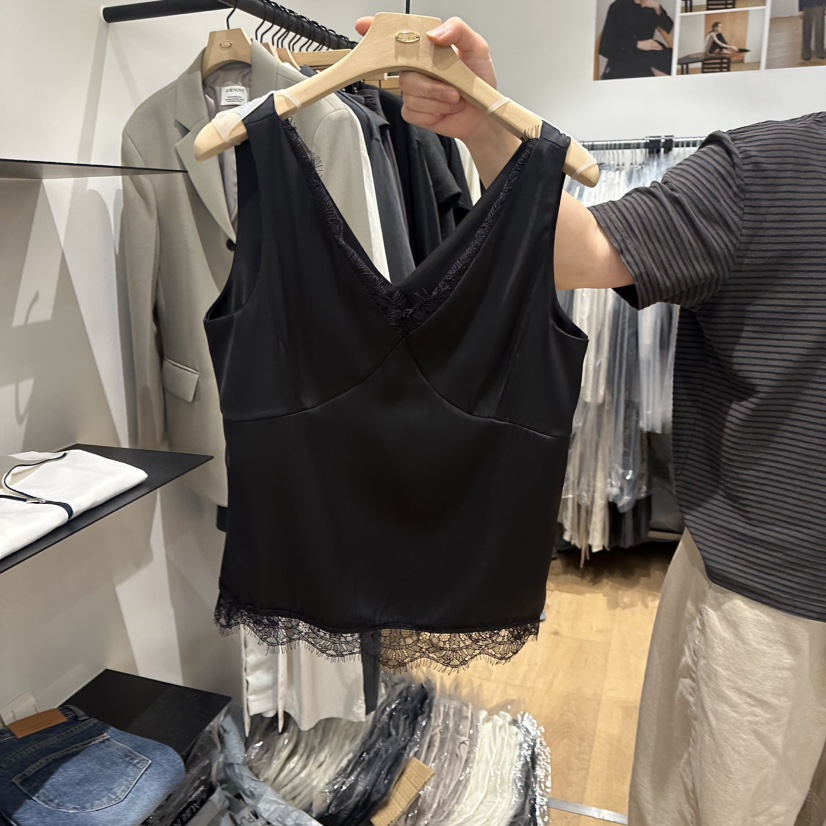 aube nunt韓國代購女裝新品人氣真品推薦休閑熱賣吊帶背心aube nunt吊帶/背心圖色3黑色