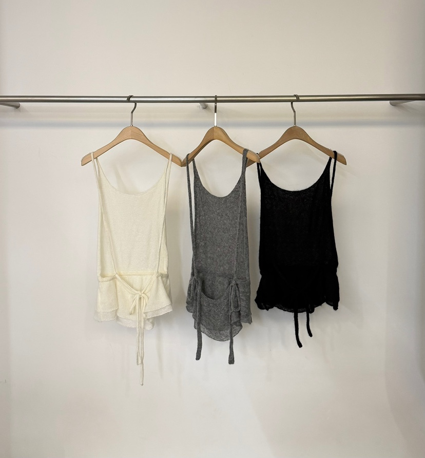 TWENTY FOUR SEVEN24-7韓國代購女裝新款熱賣吊帶背心荷葉邊馬海毛TEWNTY FOUR SEVEN24-7吊帶/背心