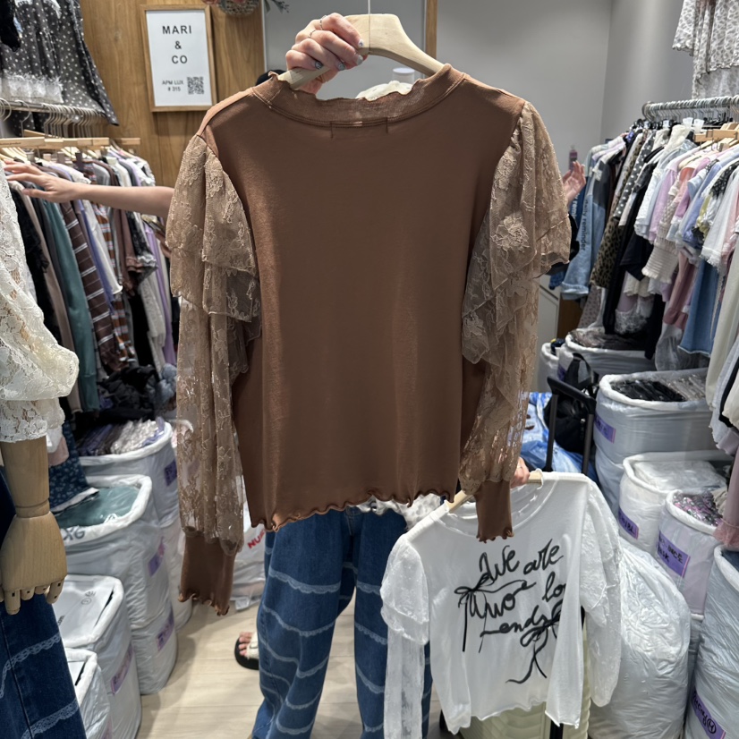 MARI CO韓國直郵女士新品休閑真品推薦人氣熱賣襯衫蕾絲衫MARI CO襯衫/蕾絲衫