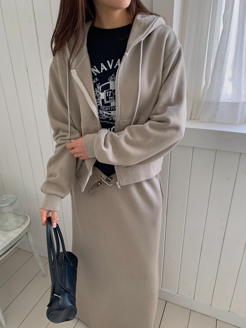 J SHOP韓國代購女裝新款人氣推薦熱賣衛衣拉鏈連帽衫中長款J_SHOP衛衣