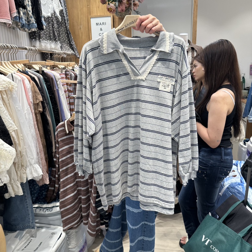 MARI CO東大門直郵女裝新品推薦熱賣時尚休閑人氣長袖T恤MARI CO長袖T恤圖色1