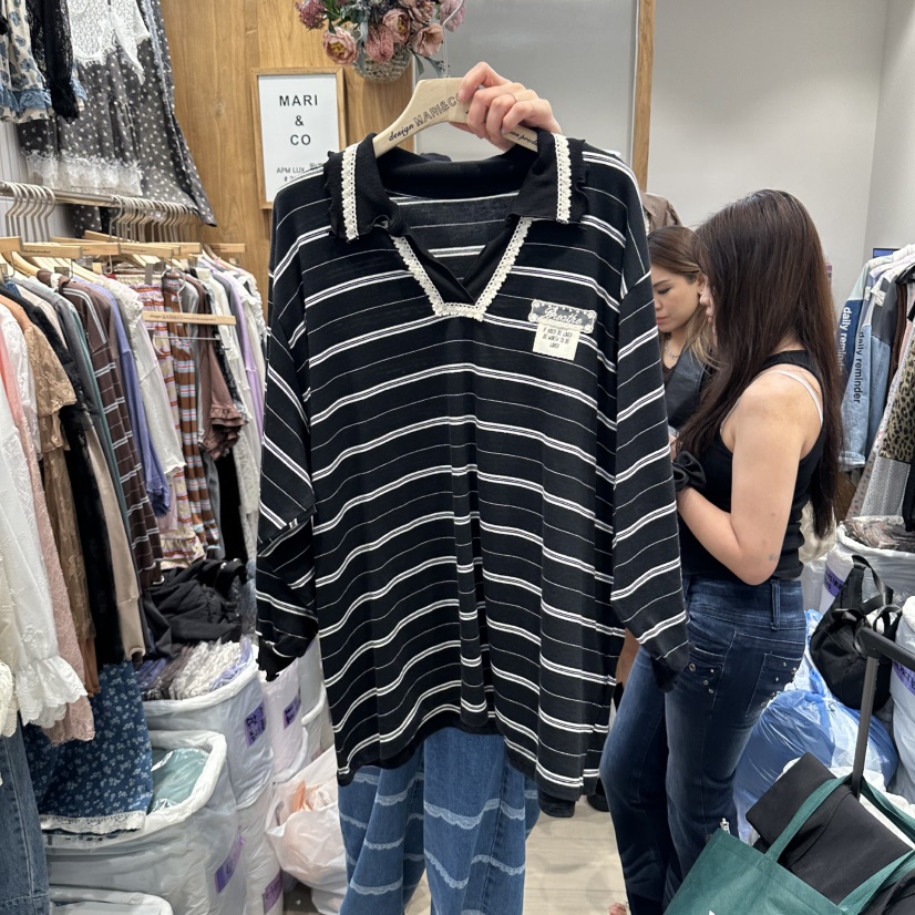 MARI CO東大門直郵女裝新品推薦熱賣時尚休閑人氣長袖T恤MARI CO長袖T恤圖色2