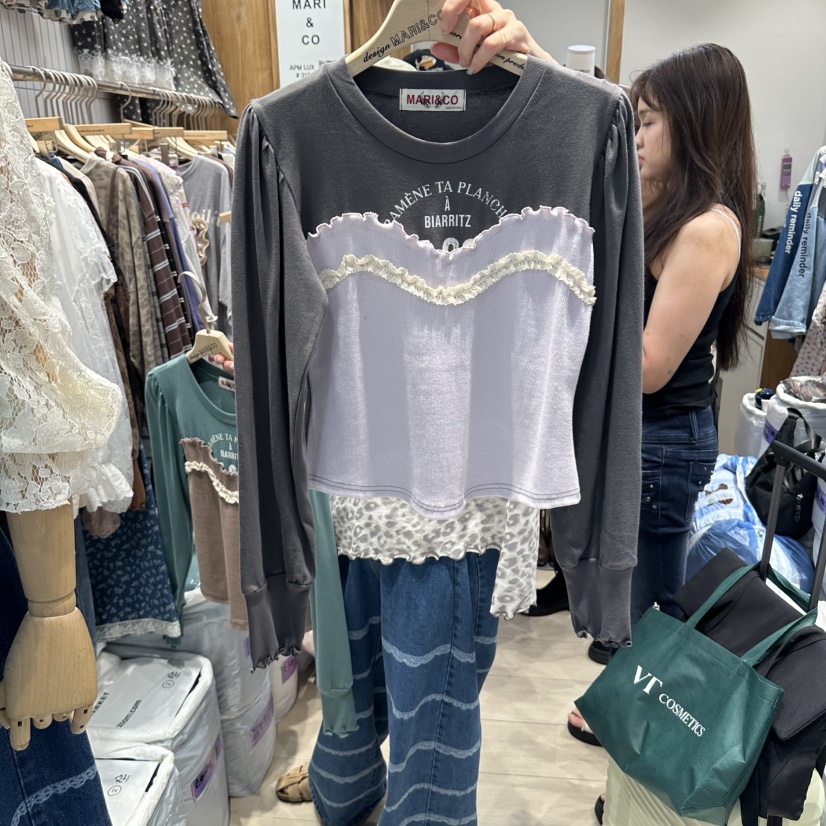MARI CO東大門實拍女士新品推薦人氣休閑時尚熱賣長袖T恤MARI CO長袖T恤圖色2