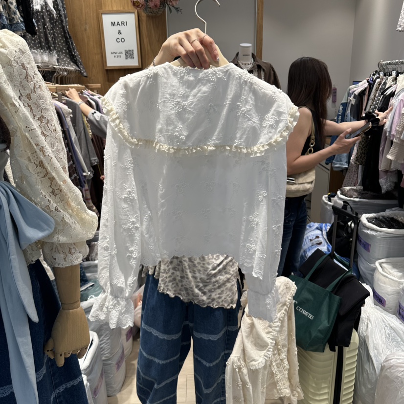 MARI CO韓國直郵女士新款時尚推薦真品休閑熱賣襯衫蕾絲衫MARI CO襯衫/蕾絲衫