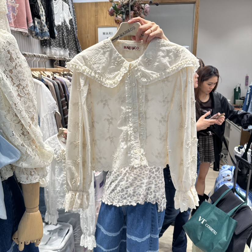 MARI CO韓國直郵女士新款時尚推薦真品休閑熱賣襯衫蕾絲衫MARI CO襯衫/蕾絲衫圖色1