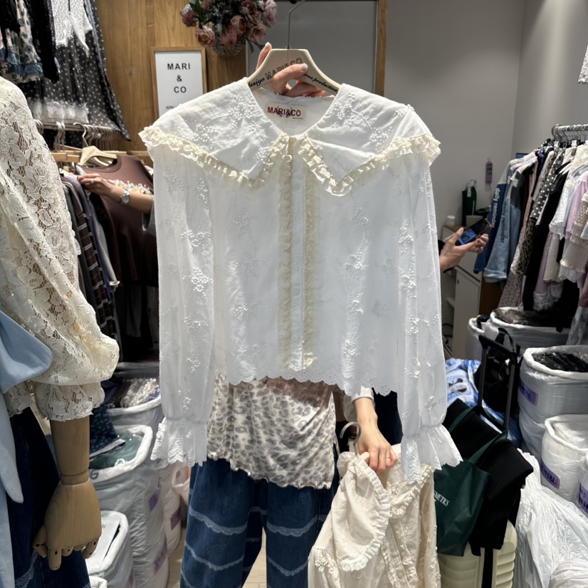 MARI CO韓國直郵女士新款時尚推薦真品休閑熱賣襯衫蕾絲衫MARI CO襯衫/蕾絲衫圖色2