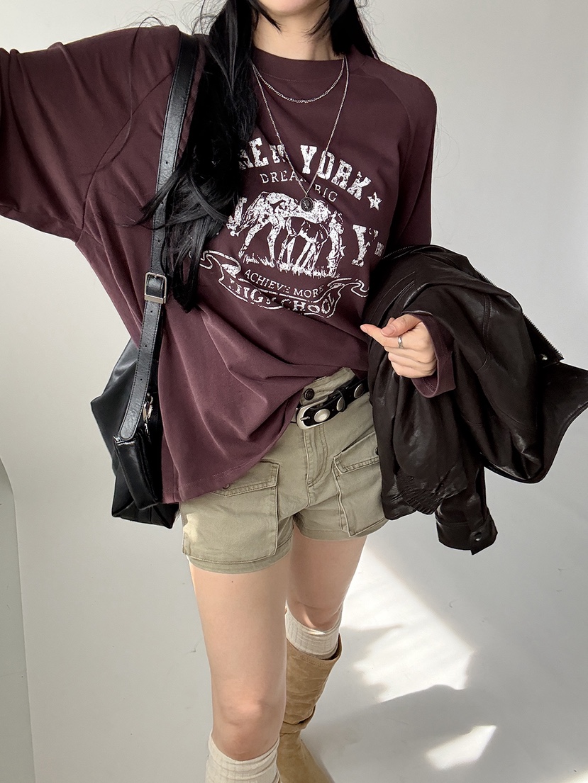 LATTE-P東大門代購女士新品休閑人氣推薦真品時尚長袖T恤LATTE-P長袖T恤