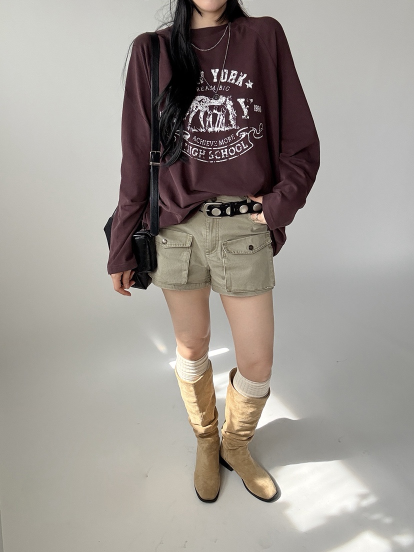 LATTE-P東大門代購女士新品休閑人氣推薦真品時尚長袖T恤LATTE-P長袖T恤